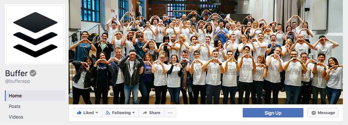 Screenshot of Buffer's Facebook cover photo