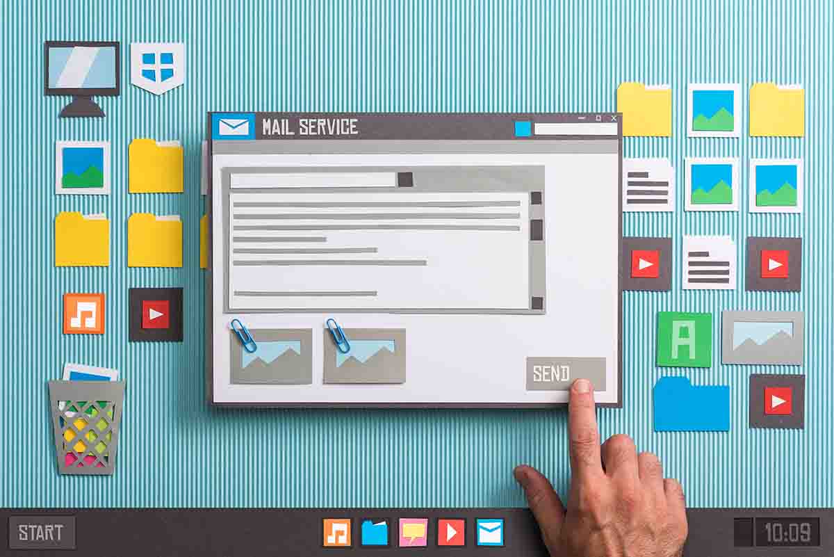 Graphic of an email on a computer screen