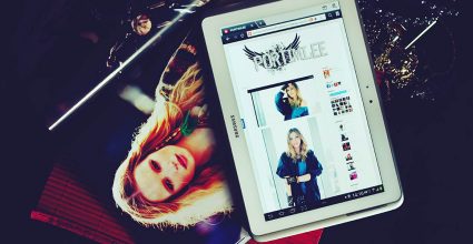 A website on a tablet 