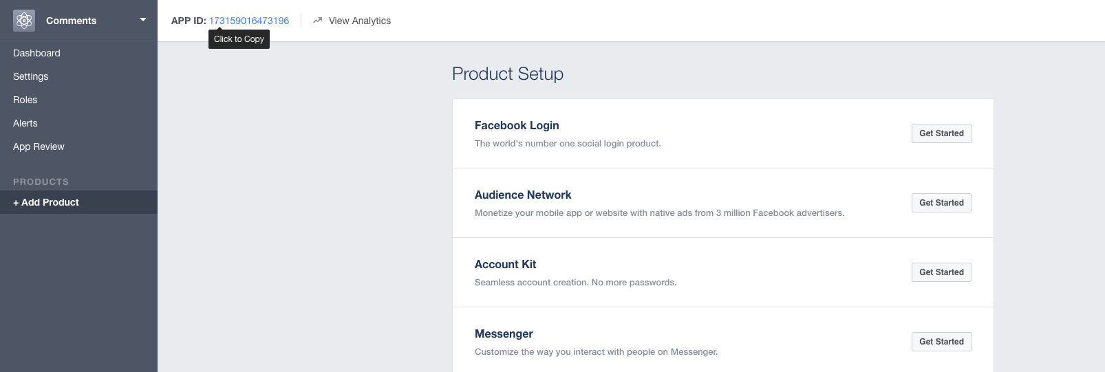 Add your App ID example