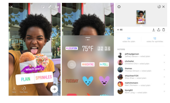 Example of Instagram polls on Stories