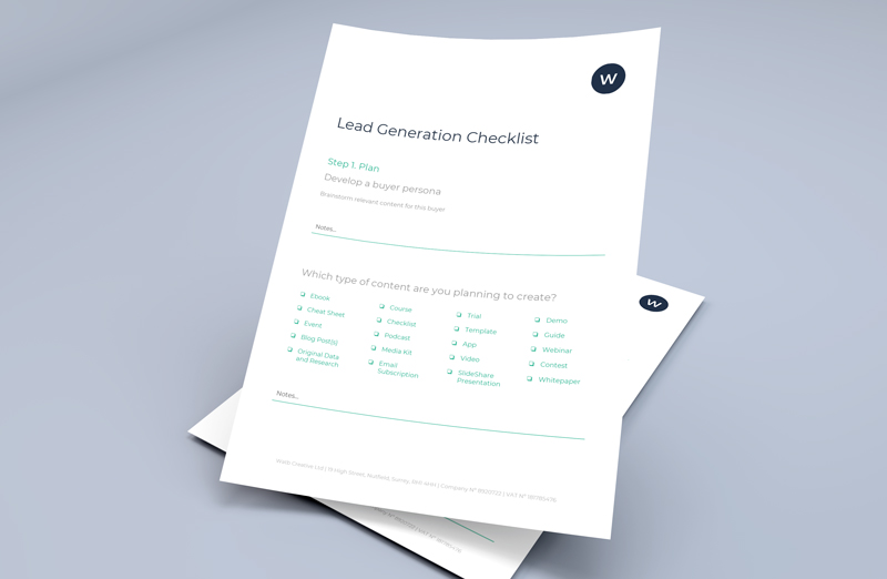 lead generation checklist on paper