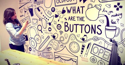 The Office Mural covering one wall in the meeting room