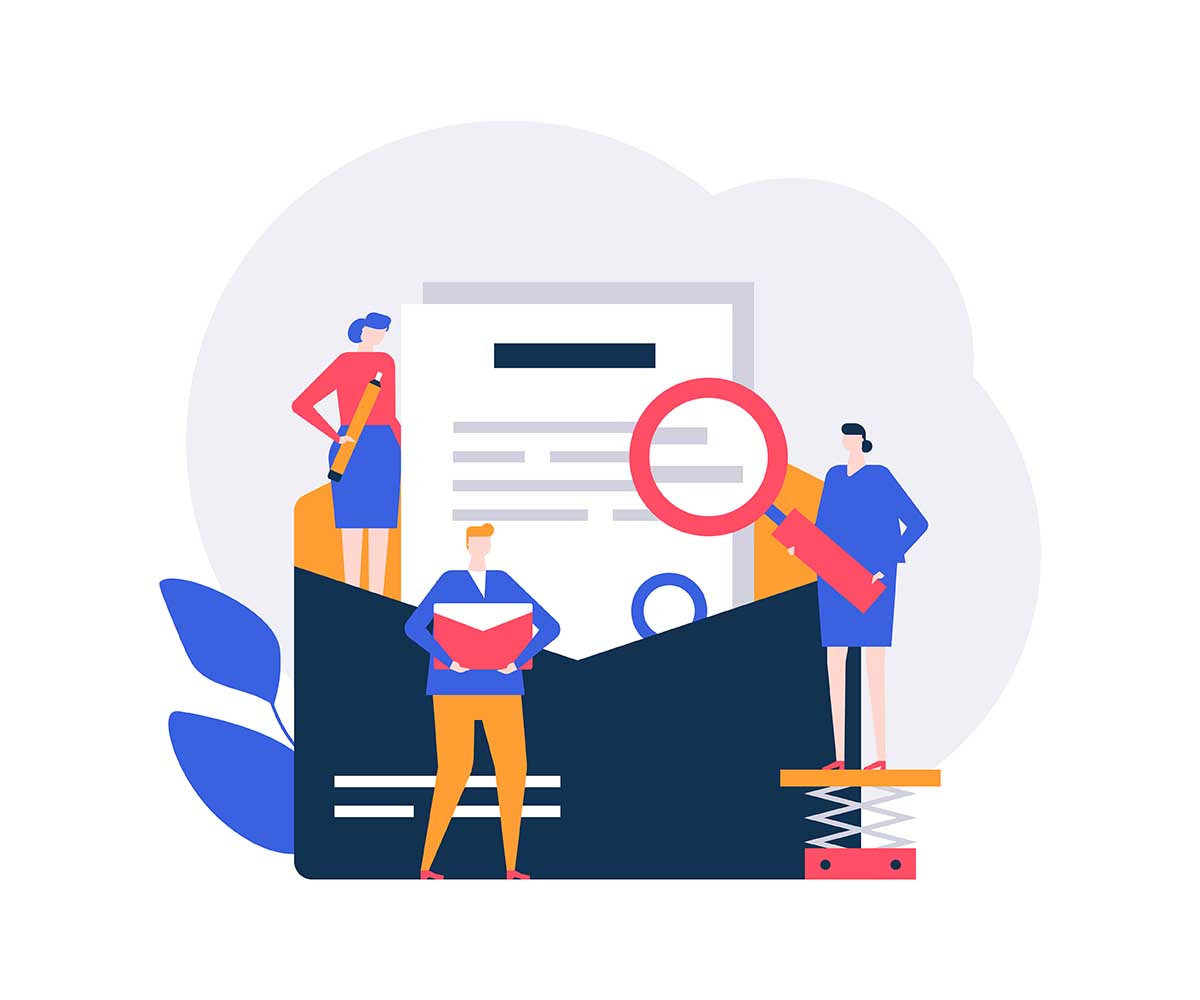 Flat icons to do with email marketing