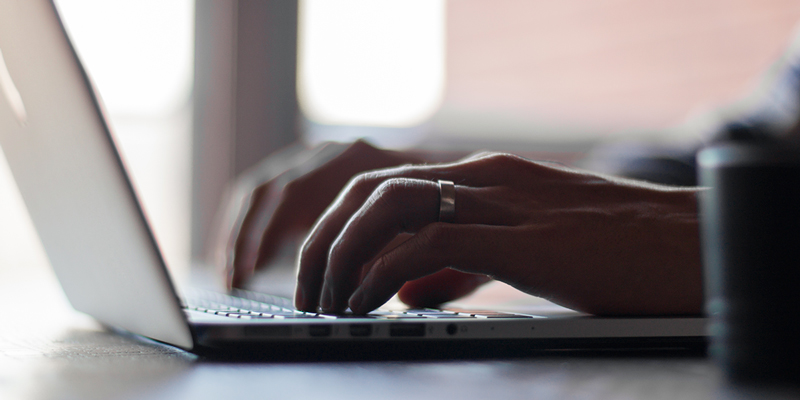 A person working on a lap top