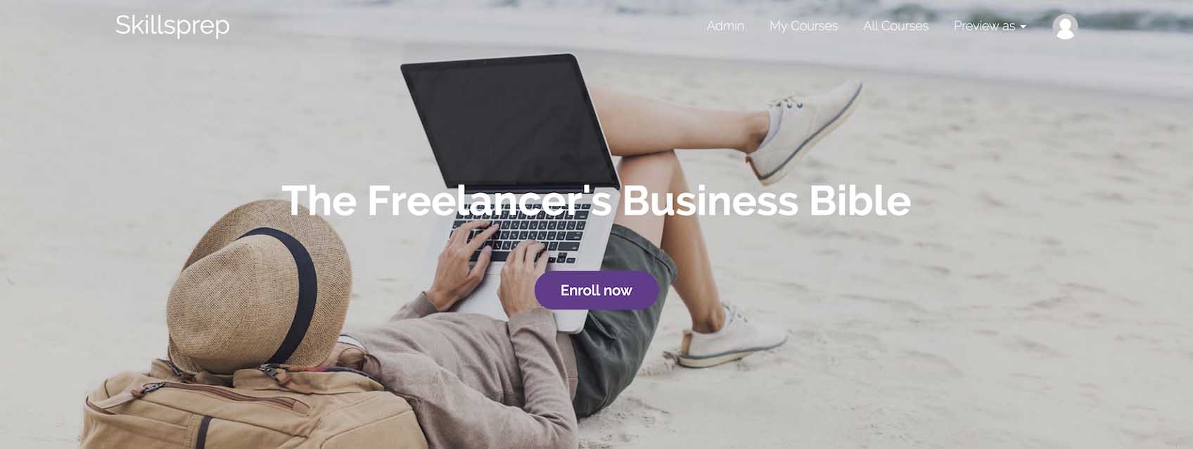 Screenshot of Skillsprep's old header