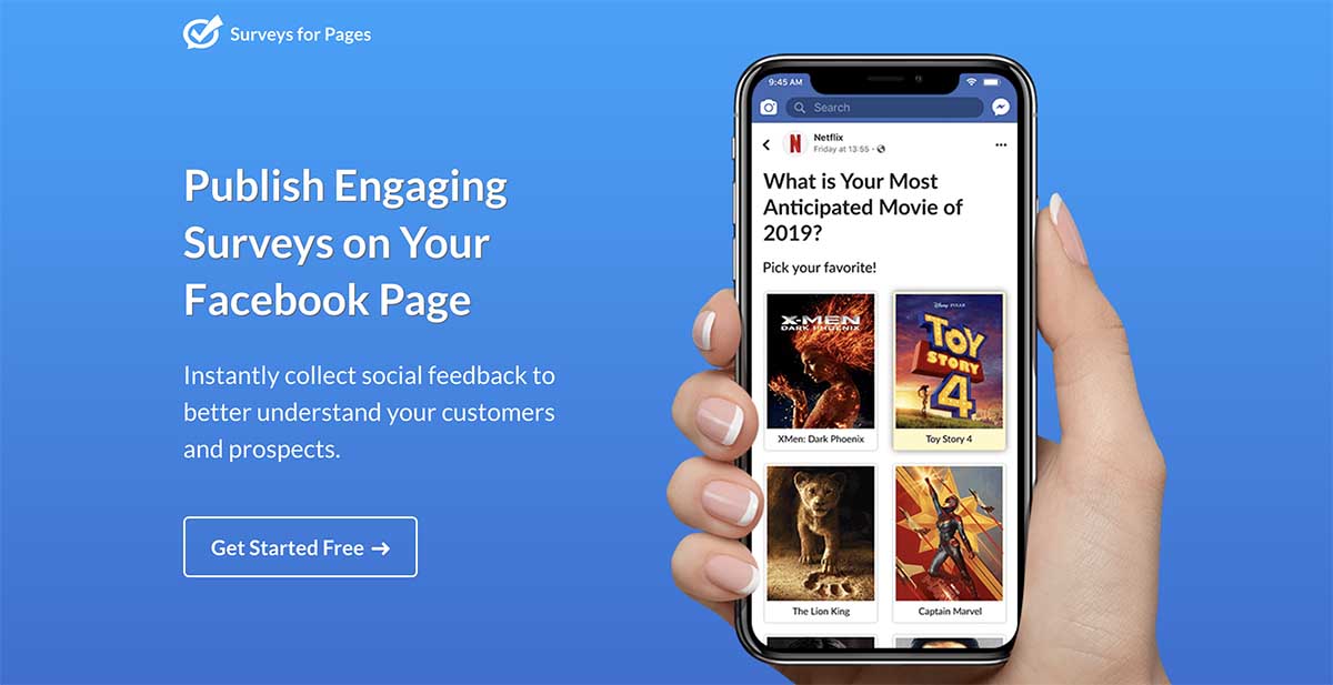 Screenshot of Facebook App Surveys