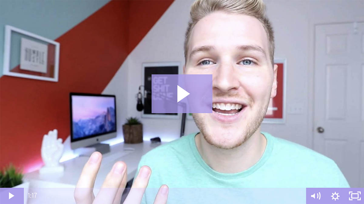 Screenshot of a talking head video