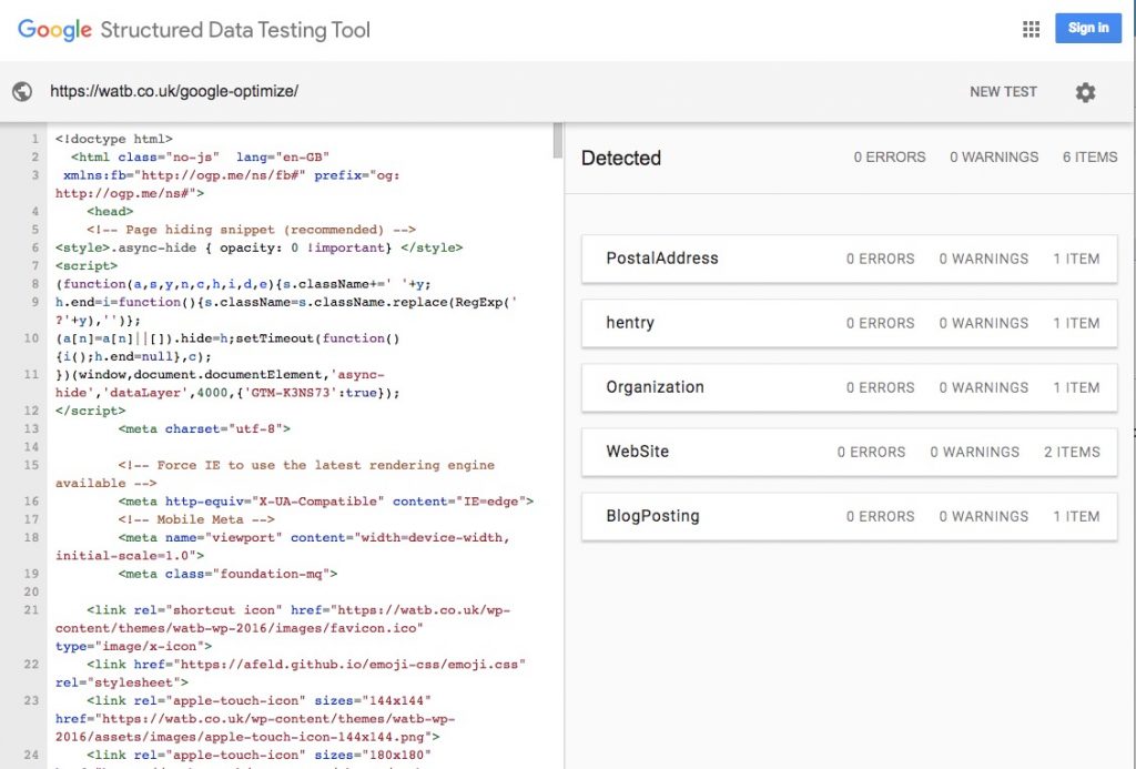 Watb Schema Detection