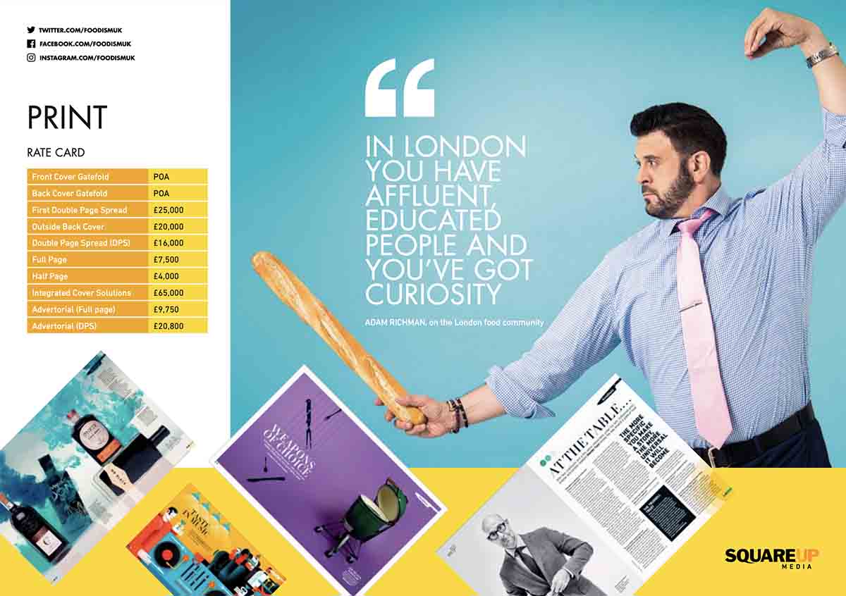 Screen shot of Foodism's media kit