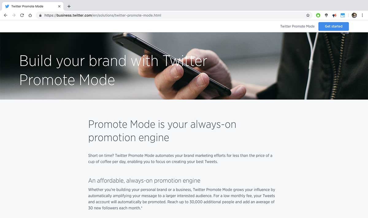 Twitter Promote Mode