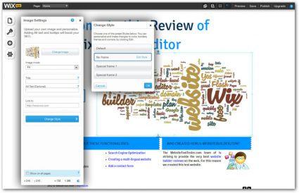 Wix Page Builder example